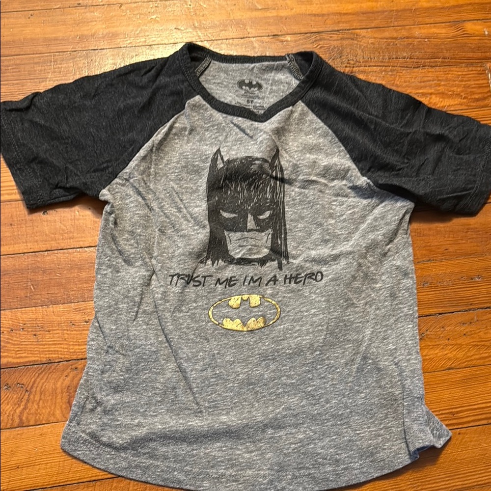 Gray and Black Batman Graphic T-Shirt